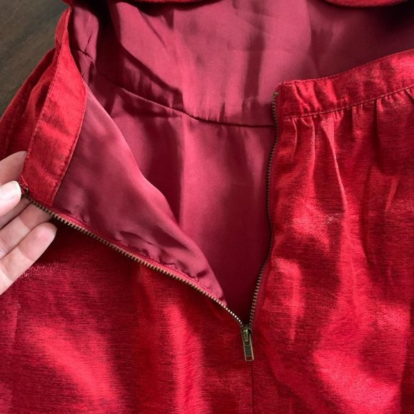 Lucca Couture Holiday Metallic Red Festive Party Mini Dress - Picture 9 of 12